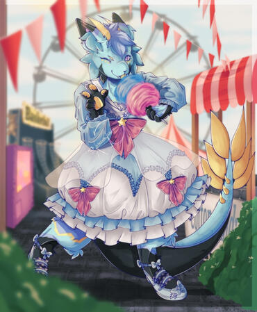 Commission : Full body, fully rendered with fully rendered background